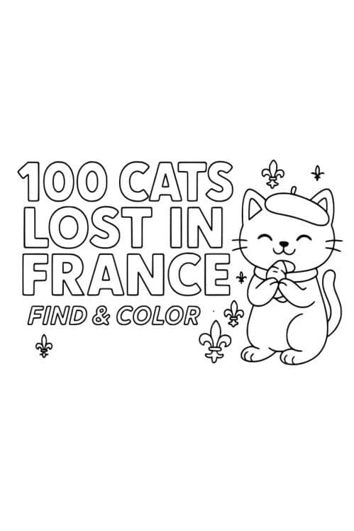 100 Cats Lost in Space Find & Color cover art