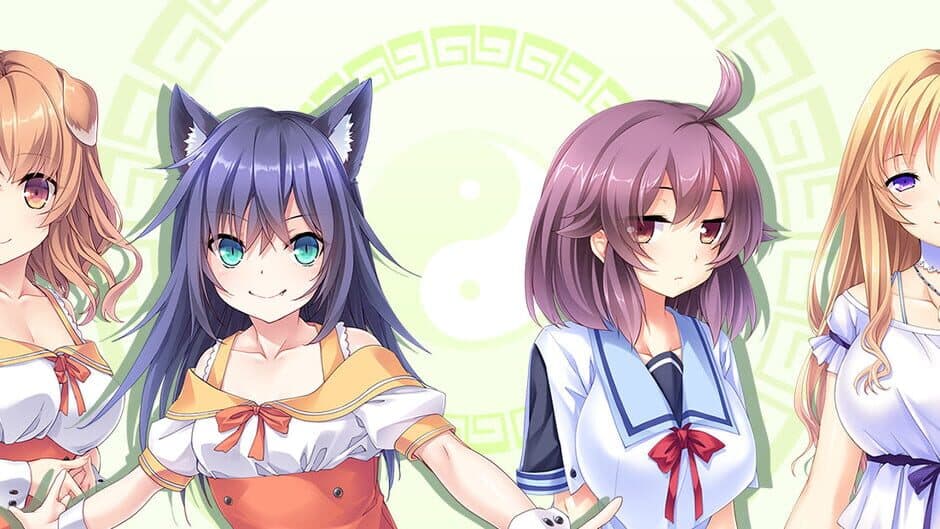 Pretty Girls Mahjong Solitaire: Green banner