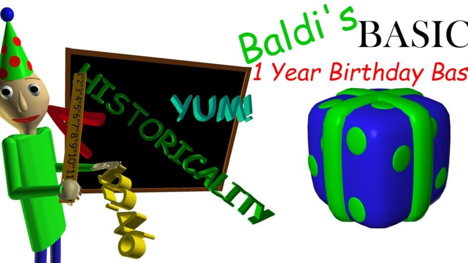 Baldi's Basics 1 Year Birthday Bash! banner