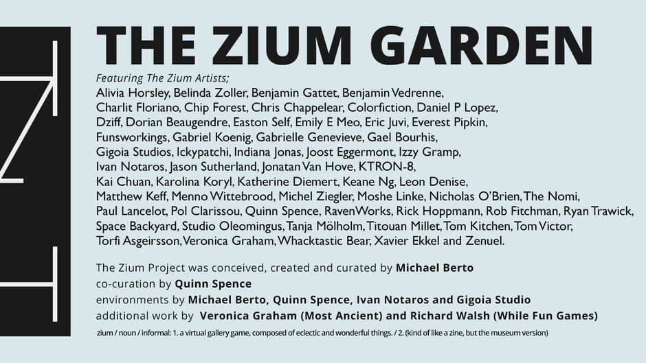 The Zium Garden banner