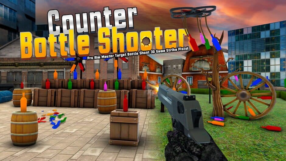 Counter Bottle Shooter: Pro Aim Master Target Bottle Shoot 3D Game Strike Pistol banner