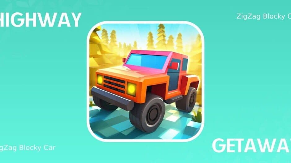 Highway Getaway: ZigZag Blocky Car banner