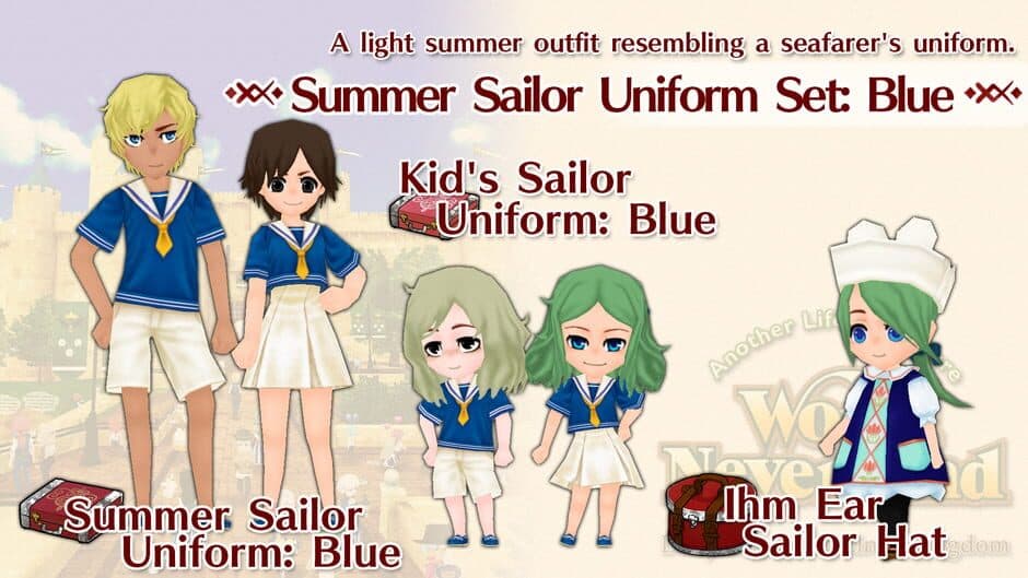 WorldNeverland: Elnea Kingdom - Summer Sailor Uniform Set: Blue banner