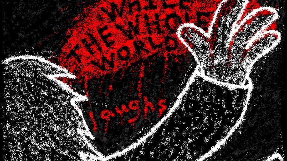 While the Whole World Laughs banner