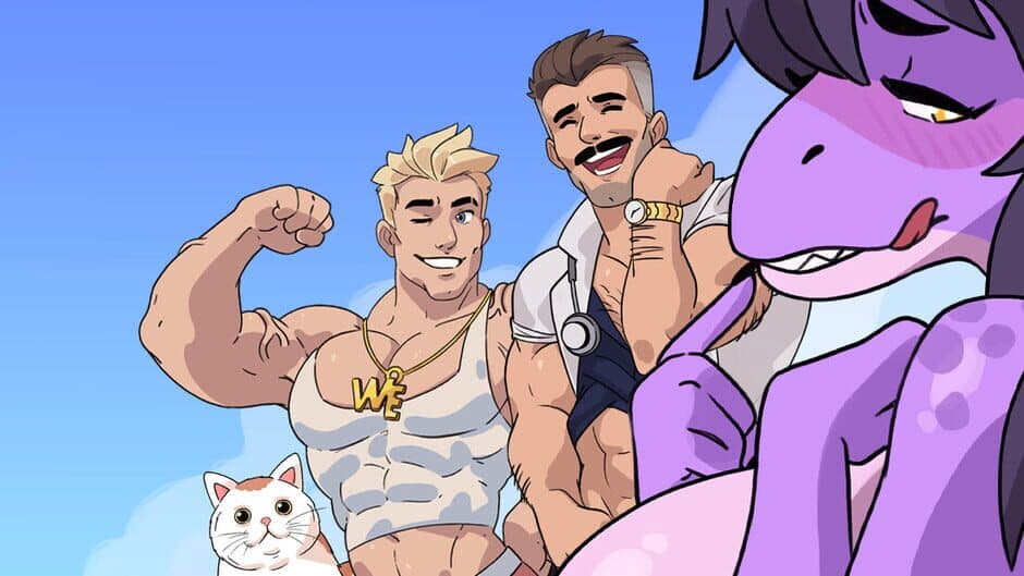 DDinosaur with Double D's banner