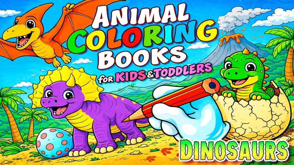 Animal Coloring Books for Kids & Toddlers: Dinosaurs banner