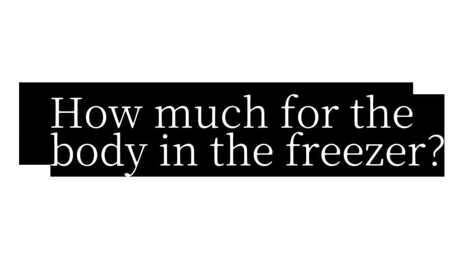 How Much for the Body in the Freezer banner