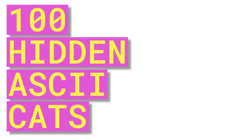 100 Hidden ASCII Cats banner