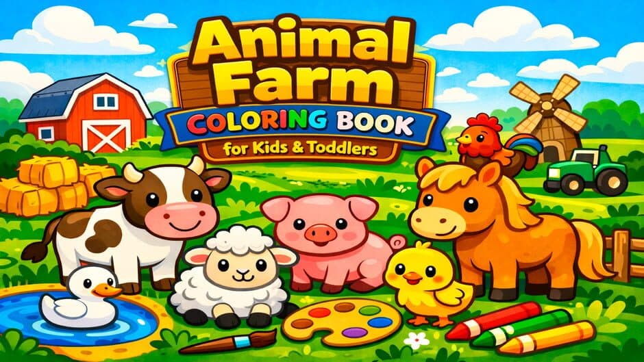 Animal Farm Coloring Book for Kids & Toddlers banner
