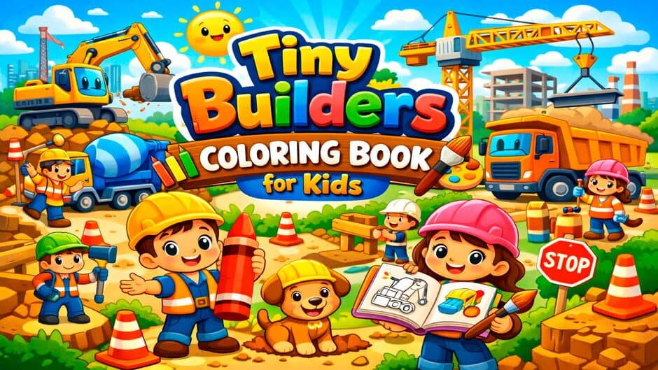 Tiny Builders Coloring Book for Kids banner