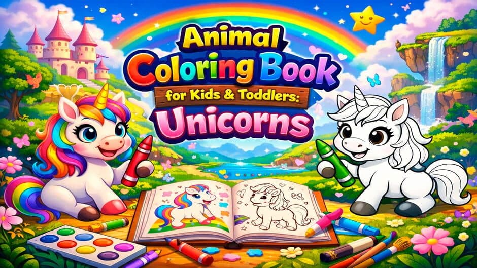 Animal Coloring Book for Kids & Toddlers: Unicorns banner